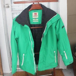 Quiksilver Ski Winter Jacket Green Utility Sized 14 Junior Mens Small Womens Med